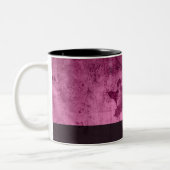 ピンクのヴィンテージ花パターン名前をカスタムする ツートーンマグカップ (左)