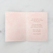 ピンクのヴィンテージ雪だるま女の子の初めてのクリスマス折り畳み カード (内部)