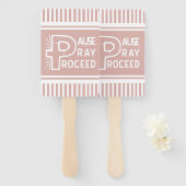 ピンクの一時停止を維持祈クリスチャン ハンドファン (正面&裏面)