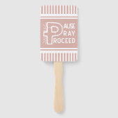 ピンクの一時停止を維持祈クリスチャン ハンドファン (裏面)