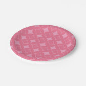 ピンクの七宝パターン ペーパープレート (アングル)