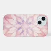 ピンクの万華鏡 iPhone 15ケース (裏面横)