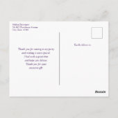 ピンクの三日月と花かわいらしありがとう ポストカード (裏面)