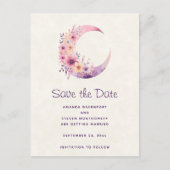 ピンクの三日月(かわいらし花結婚付) 案内ポストカード (正面)