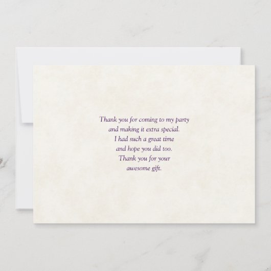 ピンクの三日月(花かわいらし付き) サンキューカード (裏面)