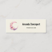 ピンクの三日月(花かわいらし付き) スキニー名刺 (正面)