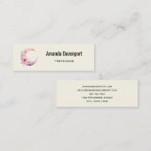 ピンクの三日月(花かわいらし付き) スキニー名刺 (正面/裏面)