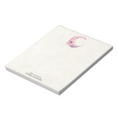 ピンクの三日月(花かわいらし付き) ノートパッド (回転)