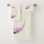 ピンクの三日月(花かわいらし付き) バスタオルセット (インサイチュ)