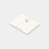 ピンクの三日月(花かわいらし付き) ポストイット (アングル)