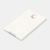 ピンクの三日月(花かわいらし付き) ポストイット (アングル)