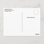 ピンクの三日月(花かわいらし付き) ポストカード (裏面)