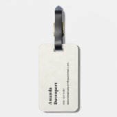 ピンクの三日月(花かわいらし付き) ラゲッジタグ (裏面縦)