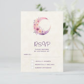 ピンクの三日月(花かわいらし付き) 出欠カード (スタンド正面)