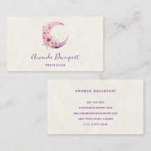 ピンクの三日月(花かわいらし付き)