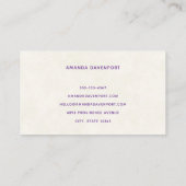 ピンクの三日月(花かわいらし付き) 名刺 (裏面)