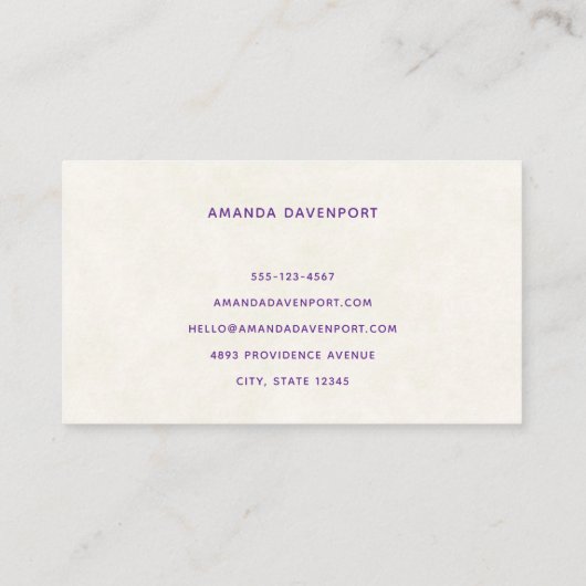 ピンクの三日月(花かわいらし付き) 名刺 (裏面)