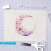 ピンクの三日月(花かわいらし付き) 薄葉紙 (クラフト)