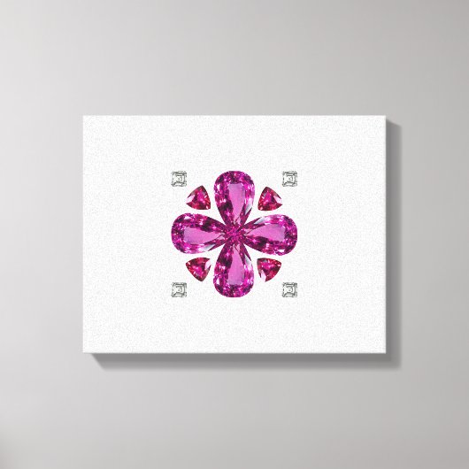 ピンクの三葉美術 キャンバスプリント (正面)