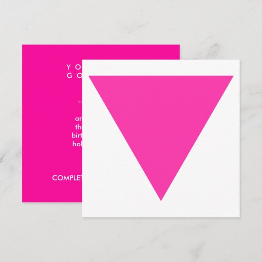 ピンクの三角形 招待状 (正面/裏面)