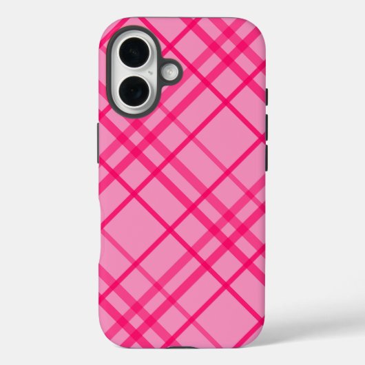 ピンクの上にピンクの格子模様のデザイン Case-Mate iPhoneケース (裏面)