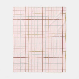 ピンクの上のクリスマスの曲線 フリースブランケット