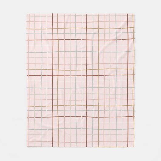 ピンクの上のクリスマスの曲線 フリースブランケット (正面)