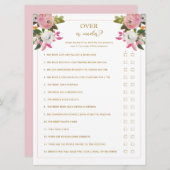 ピンクの上または下ブライダルシャワーゲーム 招待状 (正面/裏面)