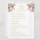 ピンクの上または下ブライダルシャワーゲーム 招待状 (正面)