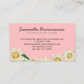 ピンクの上品なハートデイジーフラワーアフィールハニービー 名刺 (裏面)