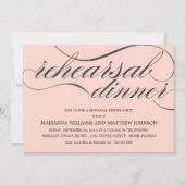 ピンクの上品なリハーサルの夕食%PIPE%のパーティの招待状 招待状 (正面)