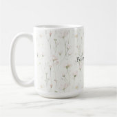 ピンクの上品な花柄 コーヒーマグカップ (左)