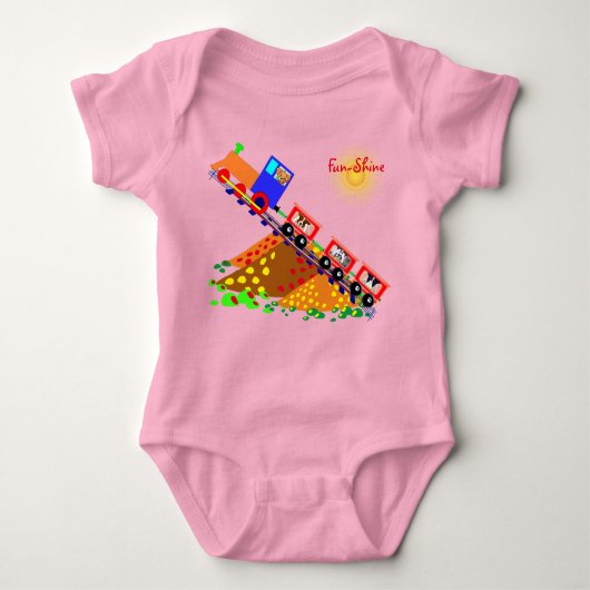 ピンクの上品 – ベビーボディスーツ (正面)