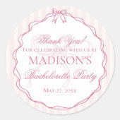 ピンクの下着シャワー ブライズメイドパーティーの景品 ラウンドシール (正面)