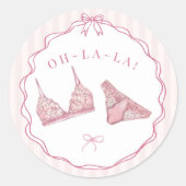 ピンクの下着シャワー ブライズメイドパーティー封筒 ラウンドシール (正面)