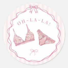 ピンクの下着シャワー ブライズメイドパーティー封筒 ラウンドシール