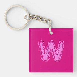 ピンクの不気味なモノグラムピンク キーホルダー