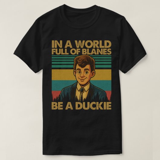 ピンクの世界でブルースのなかのダッキーに Tシャツ (デザイン正面)