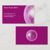 ピンクの世界の地球、ここのあなたの名前、name@hotmail...。 名刺 (正面/裏面)
