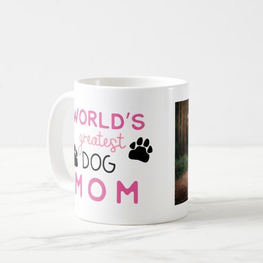 ピンクの世界一の犬の母親と写真 コーヒーマグカップ (正面左)