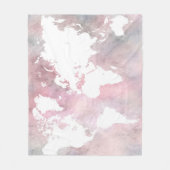 ピンクの世界地図デザイン66 フリースブランケット (正面)