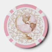 ピンクの世界地図 ポーカーチップ (裏面)