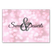 ピンクの両面スイーツ結婚のテーブルサイン テーブルナンバー (裏面)