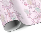 ピンクの中華感覚の中国の切り離 ラッピングペーパー (ロールコーナー)