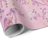 ピンクの中華感覚の中国の切り離 ラッピングペーパー (ロールコーナー)