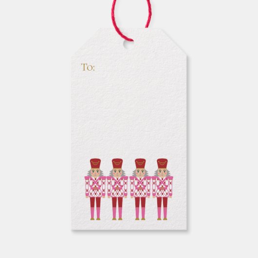 ピンクの中華料理のくるみ割りカスタム、クリスマス ギフトタグ (裏面)