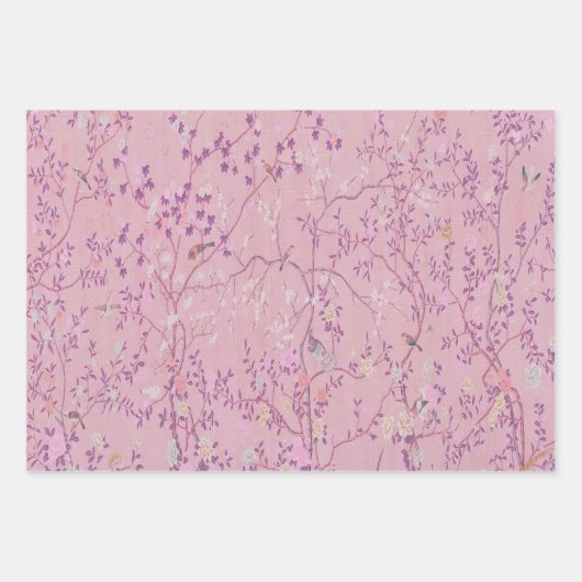 ピンクの中華料理デコップラッピング紙シート ラッピングペーパーシート (正面)