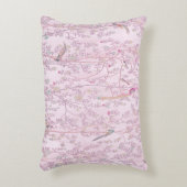 ピンクの中華風のアクセント枕 アクセントクッション (正面(垂直))