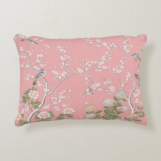 ピンクの中華風のアクセント枕 アクセントクッション (正面)