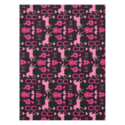 ピンクの乗馬 テーブルクロス (正面)